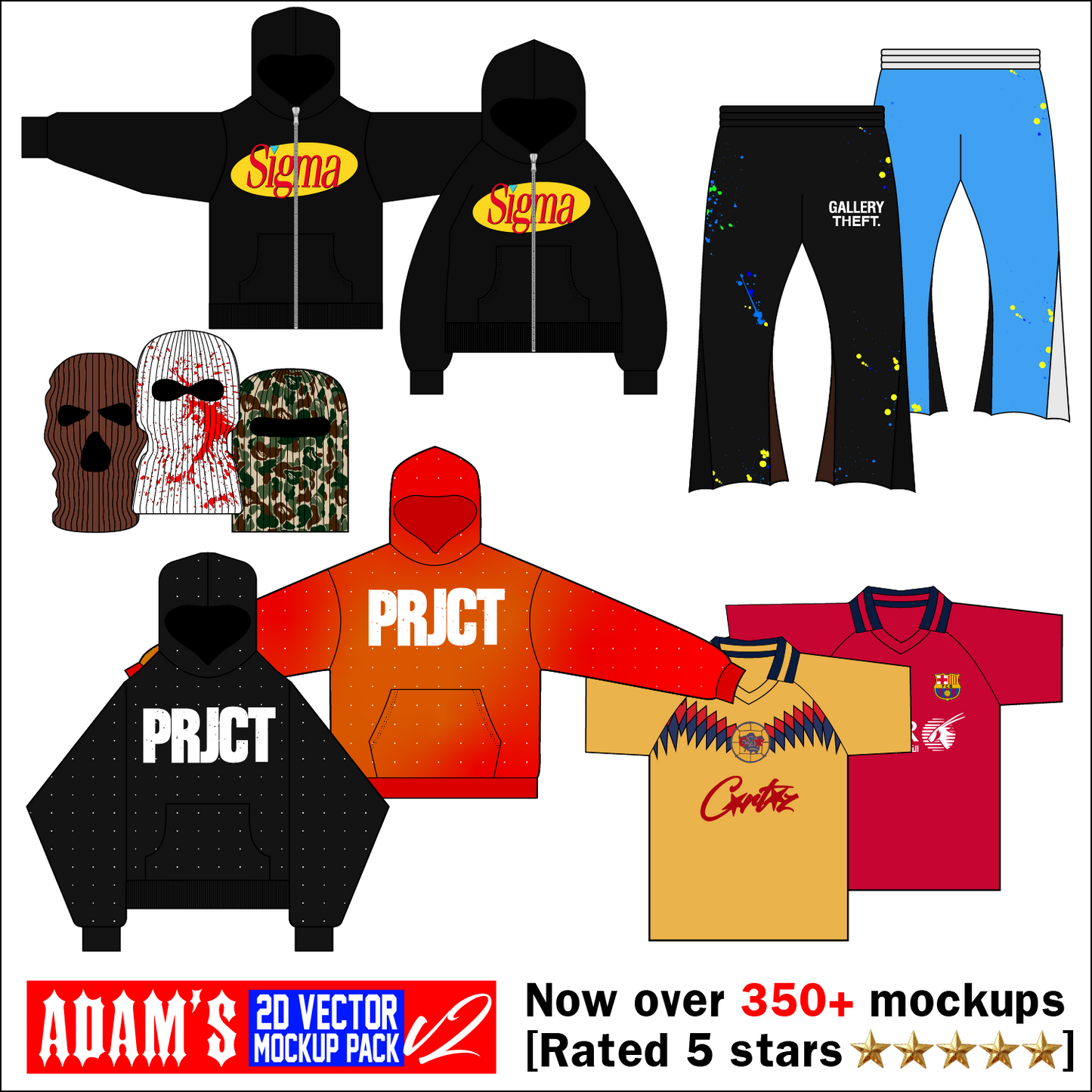 ADAM'S 350+ ITEM CUSTOMISABLE CLOTHING MOCKUP PACK V2